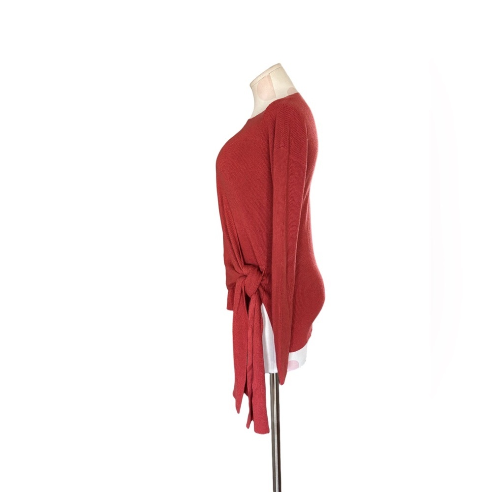 Tribal Wrap Sweater Top – Brick Red Orange – Small - Picture 4 of 10